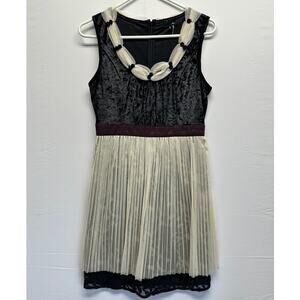 Ryu Velvet Mesh Pleated Mini Dress S | Coquette Fairygrunge Y2K Indie